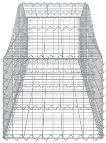 Συρματοκιβώτια Τοξωτά 13 τεμ. 200x50x40/60 εκ. Γαλβαν. Ατσάλι - Ασήμι