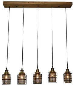 Φωτιστικό Οροφής - Ράγα HL-2248JG-5P 77-3069 Okda Rail  Homelighting Wood, Glass