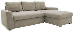 Γωνιακός καναπές-κρεβάτι αριστερή γωνία Belle pakoworld μπεζ 236x164x88εκ - 165-000016