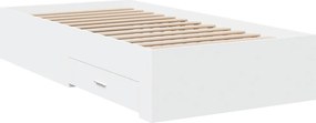 vidaXL Πλαίσιο Κρεβατιού με Συρτάρια Χωρίς Στρώμα Λευκό 90x200 εκ.