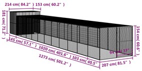 ΣΠΙΤΑΚΙ ΣΚΥΛΟΥ ΜΕ ΑΥΛΗ ΑΝΘΡΑΚΙ 214X1273X181 ΕΚ. ΓΑΛΒΑΝ. ΧΑΛΥΒΑΣ 3189136