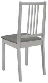Καρέκλες Τραπεζαρίας με Μαξιλάρια 4 τεμ. Γκρι από Μασίφ Ξύλο - Γκρι