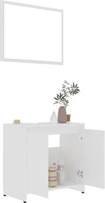 vidaXL Σετ Επίπλων Μπάνιου 3 Τεμαχίων Λευκό από Επεξ. Ξύλο