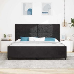 vidaXL Σκελετός Κρεβατιού με κεφαλάρι Μαύρο 200 x 200 cm Βελούδο