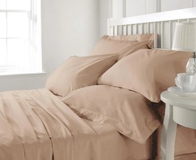 Σετ Σεντόνια Ημίδιπλα με Λαστιχο 100x200+25 Prestige 4 Beige Anna Riska