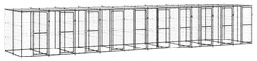 Κλουβί Σκύλου Εξωτερικού Χώρου με Στέγαστρο 24,2 μ² από Ατσάλι