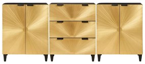 vidaXL Πλαϊνό γραφείο 3 pcs Μαύρο και Χρυσό 60 x 33 x 75 cm