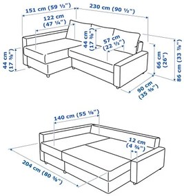 FRIHETEN/KLAGSHAMN γωνιακός καναπές-κρεβάτι με αποθήκευση 494.443.26