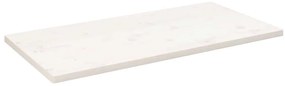 vidaXL Επιφάνεια Τραπεζιού Ορθογ. Λευκή 110x60x2,5 εκ. από Μασίφ Πεύκο