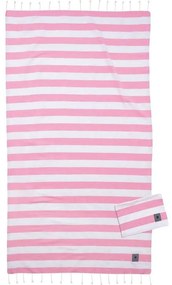 Πετσέτα Θαλάσσης - Παρεό Με Νεσεσέρ 3825 (Σετ 2τμχ) Pink-White Greenwich Polo Club Θαλάσσης 90x170cm 100% Βαμβάκι