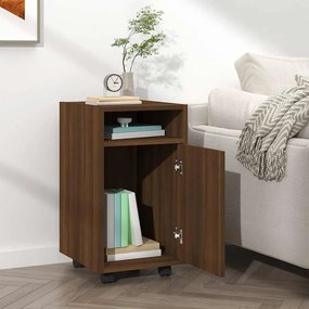 vidaXL Ντουλάπι με Ροδάκια Καφέ Δρυς 33x38x60 εκ. Επεξεργασμένο ξύλο