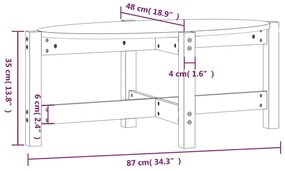 ΤΡΑΠΕΖΑΚΙ ΣΑΛΟΝΙΟΥ ΚΑΦΕ ΜΕΛΙ 87X48X35 ΕΚ. ΜΑΣΙΦ ΞΥΛΟ ΠΕΥΚΟΥ 822325