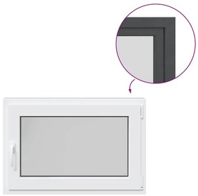 vidaXL Παράθυρο Υπογείου "RISOR" 90x60 εκ. Ανακλινόμενο & Περιστρεφόμενο DIN Δεξί Ανθρακί