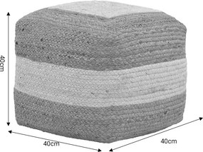 Σκαμπό-πουφ Sofian Inart μπεζ 100% γιούτα 40x40x35εκ