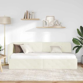 vidaXL Κρεβάτι Γωνίας Κρεμ 80 x 200 cm Βελούδο