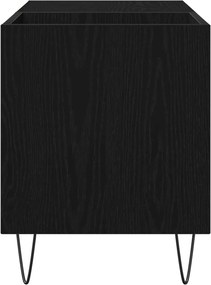 vidaXL Ντουλάπι δίσκων βινυλίου με ράφι Μαύρη Οξυά 85 x 38 x 48 εκ