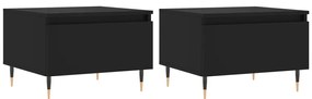 vidaXL Τραπεζάκια Σαλονιού 2 τεμ. Μαύρα 50 x 46 x 35 εκ. Επεξεργ. Ξύλο