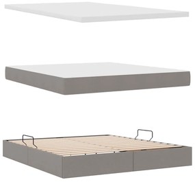 vidaXL Κρεβάτι με αποθηκευτικό χώρο και στρώμα Taupe 160 x 200 cm
