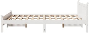 vidaXL Σκελετός Κρεβ. Χωρίς Στρώμα Λευκό 135x190 εκ Μασίφ Πεύκο