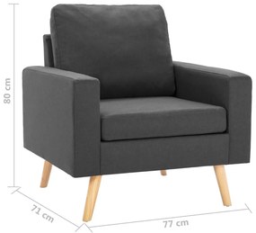 vidaXL Πολυθρόνα Σκούρο Γκρι Υφασμάτινη