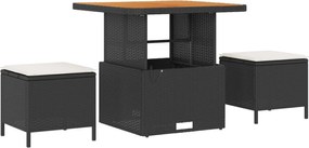 vidaXL Σετ Καναπέ Κήπου 8 pcs Μαύρο συνθετικό ρατάν
