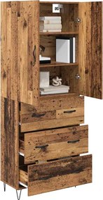 vidaXL Highboard με συρτάρι 2 pcs Παλιό ξύλο Επεξεργασμένο ξύλο