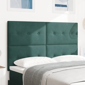 vidaXL Κεφαλάρι Με Κουμπιά Σκουρό Πράσινο 160 εκ Βελούδο