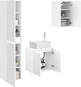 vidaXL Σετ Επίπλων Μπάνιου 3 τμχ. Λευκό 33 x 34,5 x 160 εκ