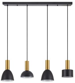 Φωτιστικό Οροφής - Ράγα Adept Flex 77-8942 85x16x300cm 4xE27 60W Black-Gold Homelighting