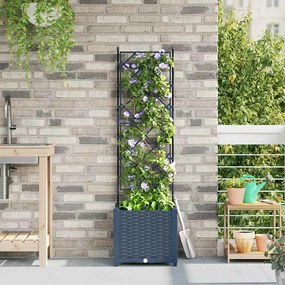 vidaXL Γλάστρα Κήπου με Πλέγμα Γκρι 40x40x143 εκ