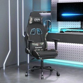 Καρέκλα Gaming Μαύρο/Παραλλαγή Ύφασμα με Υποπόδιο
