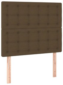 vidaXL Κρεβάτι Boxspring με Στρώμα &amp; LED Σκ.Καφέ 80x200 εκ. Υφασμάτινο
