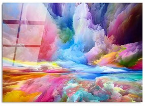 Πίνακας Γυάλινος 123BZM1286 100x70cm Multi Wallity Οριζόντιοι Glass