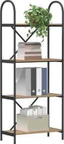 vidaXL Ράφι Βιβλίων 4 επιπέδων 60 x 30 x 146 εκ Επεξεργασμένο ξύλο
