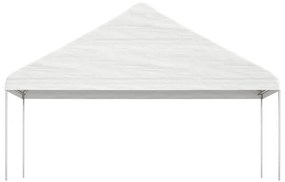 Κιόσκι με Τέντα Λευκό 17,84 x 5,88 x 3,75 μ. από Πολυαιθυλένιο - Λευκό