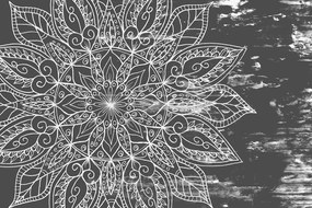 Εικόνα υφή Mandala σε ασπρόμαυρο σχέδιο