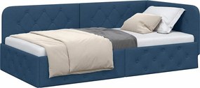 vidaXL Κρεβάτι Γωνίας Μπλε 90 x 190 cm ύφασμα