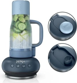 Φορητός μπλέντερ Ninja BlendBoss DB351EUCY, 1100 W, 710 ml, 3 προγράμματα, Auto-iQ, CrushBlade, Γκρι