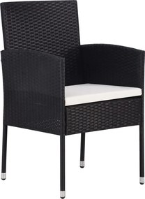 vidaXL Σετ Τραπεζαρίας Κήπου 5 Τεμαχίων Μαύρο