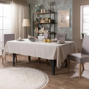 Τραπεζομάντηλο Lyon Ecru +Πετσέτες Σετ 7τμχ. Teoran 140Χ180 Cotton-Polyester