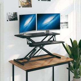 vidaXL Σταθμός Εργασίας Ρυθμιζόμενος 90x40x(13-50) εκ. Ατσάλι&Επ. Ξύλο