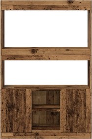 vidaXL Ντουλάπι Όψη Παλαιού Ξύλου 92x33x140 εκ. Επεξεργασμένο Ξύλο