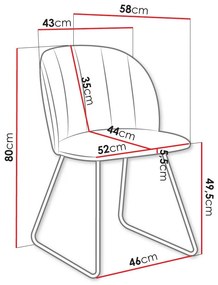 Καρέκλα Comfivo 101, Μαύρο, Μπορντώ, 80x52x58cm, 8 kg, Ταπισερί, Μεταλλικά | Epipla1.gr