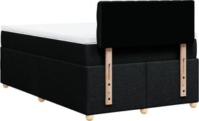 vidaXL Κρεβάτι Boxspring με Στρώμα Μαύρο 120x190 εκ. Υφασμάτινο