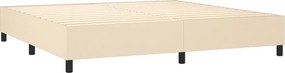 vidaXL Κρεβάτι Boxspring με Στρώμα Κρεμ 200x200 εκ. Υφασμάτινο