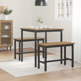 vidaXL Τραπεζαρίες 70 x 70 x 75 cm Επεξεργασμένο Ξύλο Artisan Δρυς