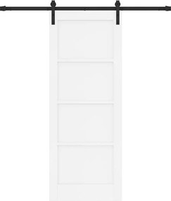 vidaXL Συρόμενη Πόρτα Λευκό και Μαύρο 78 x 202 εκ.