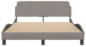 vidaXL Σκελετός Κρεβατιού Χωρίς Στρώμα Taupe 140x200 εκ. Υφασμάτινο