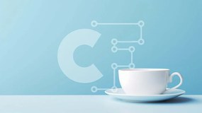 Σετ των 2 Intra Συλλεκτικό Ξύλινο Παζλ Plywood 4mm - Λευκό φλιτζάνι καφέ στο μπλε τραπέζι Σε Ξύλινο Κουτί - Διαστάσεις: 10x10 cm – 25 κομμάτια