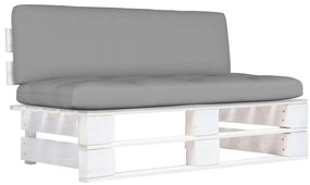 vidaXL Καναπές Κήπου Μεσαίος από Παλέτες Λευκό Ξύλο Πεύκου